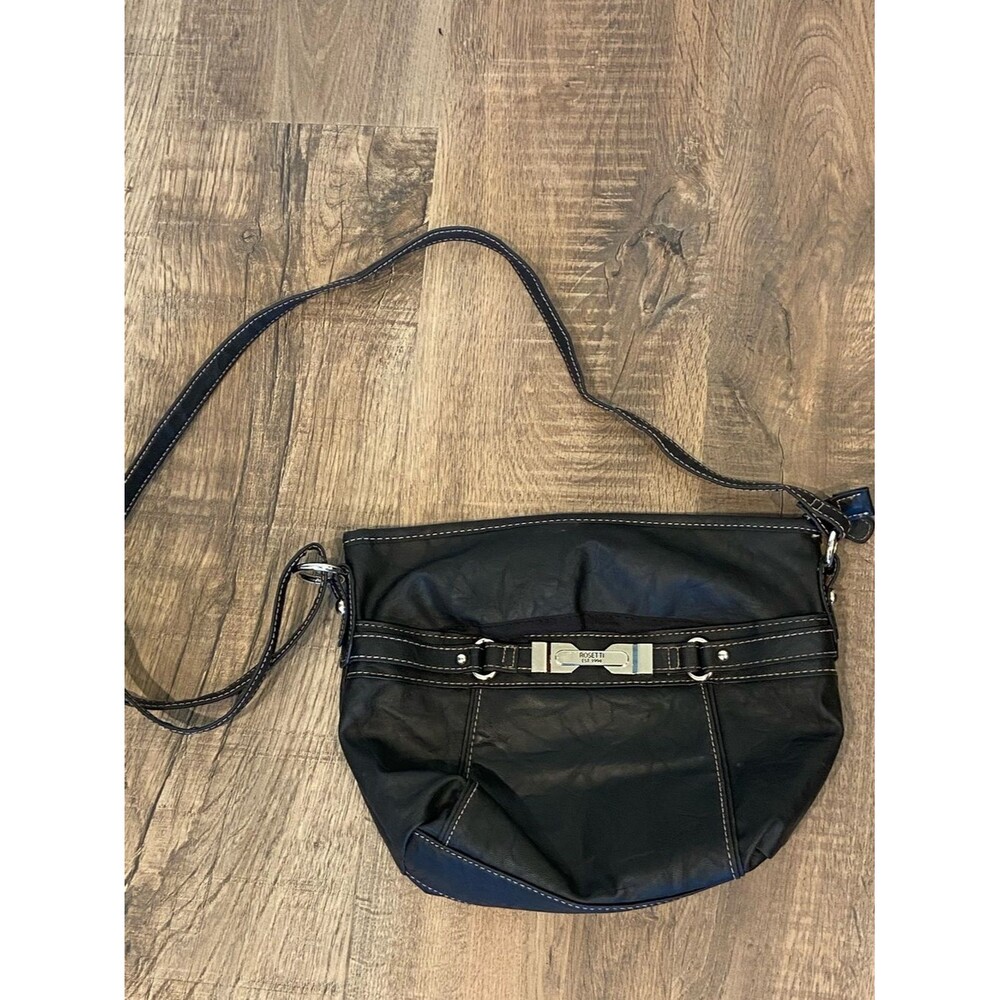 Rosetti Faux Leather Satchel Purse Womens Cross Body Bag